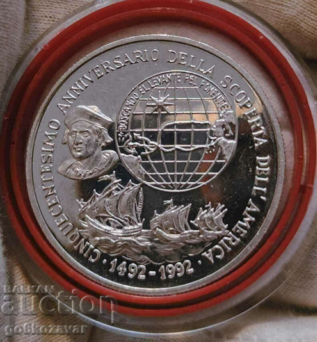 Christopher Columbus Silver Medal 1.Oz 999.9 - 31.1g Christopher Columbus Silver Medal 1.Oz 999.9 - 31.1g