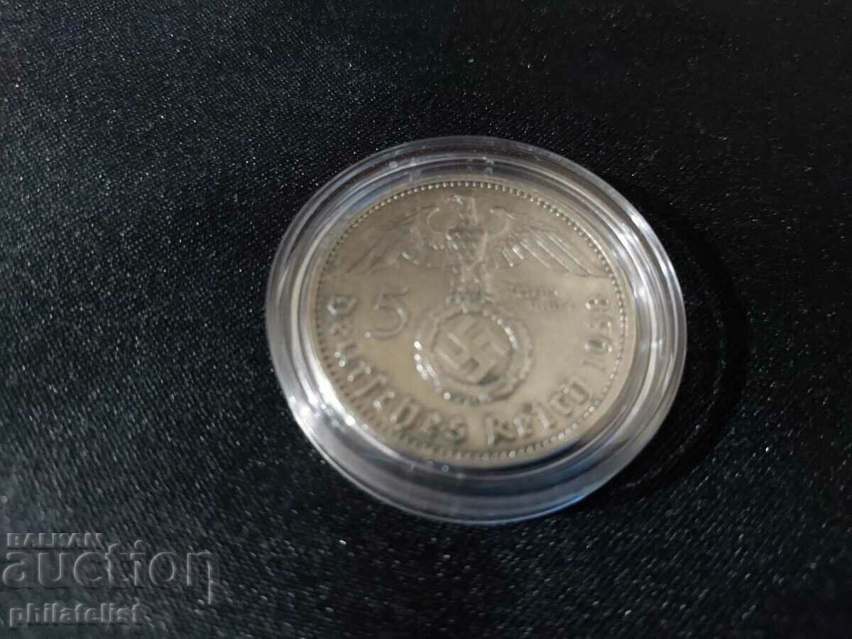 Germany - Third Reich - 5 DM - 1938 - A with price 54.00 BGN | € 27.61 Germany - Third Reich - 5 DM - 1938 - A with price 54.00 BGN | € 27.61