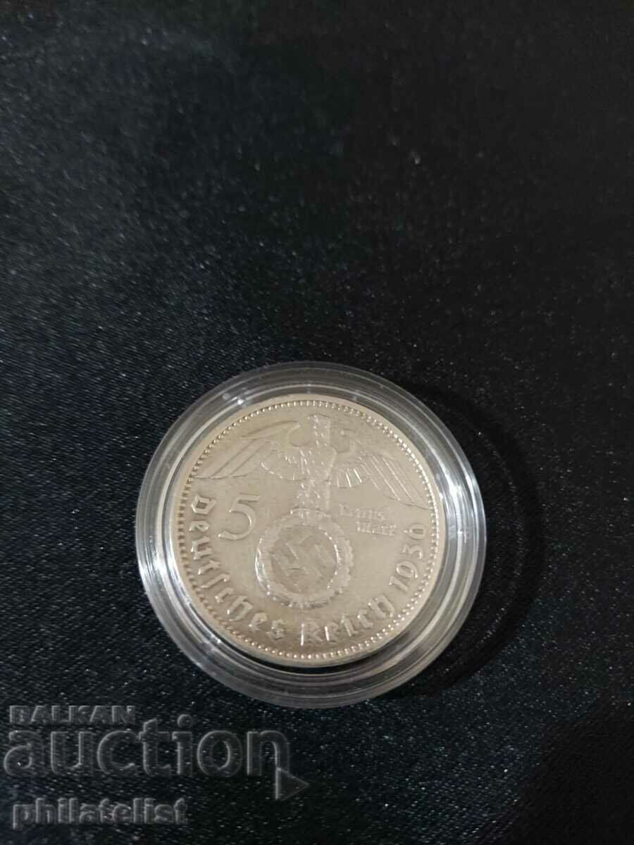 Γερμανία - Τρίτο Ράιχ - 5 DM - 1936 - Α με τιμή 54.00 BGN | € 27.61