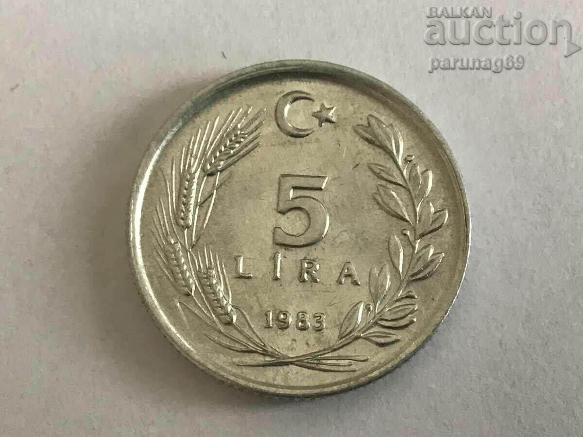 Turkey 5 pounds 1983