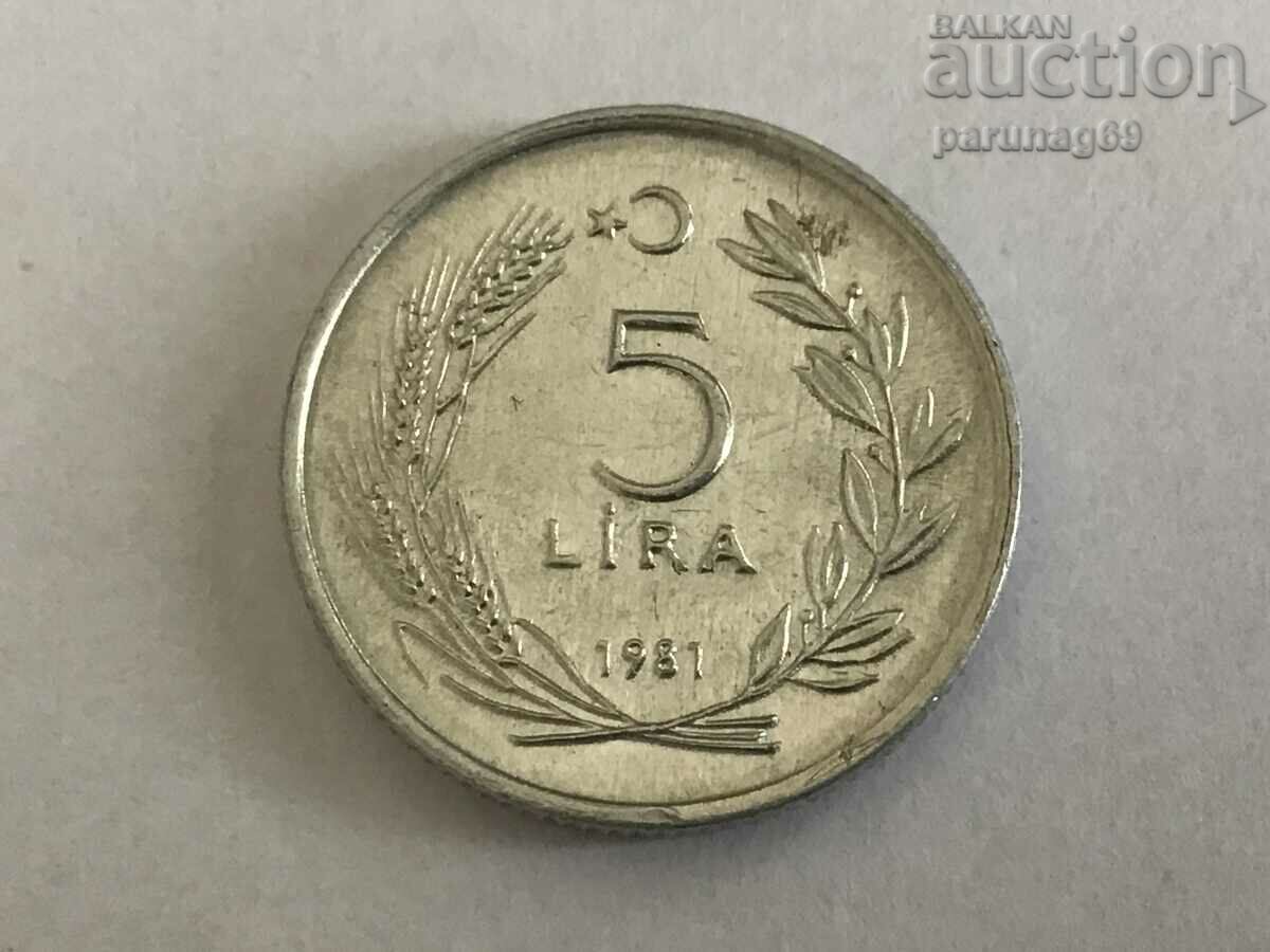 Turkey 5 lira 1981