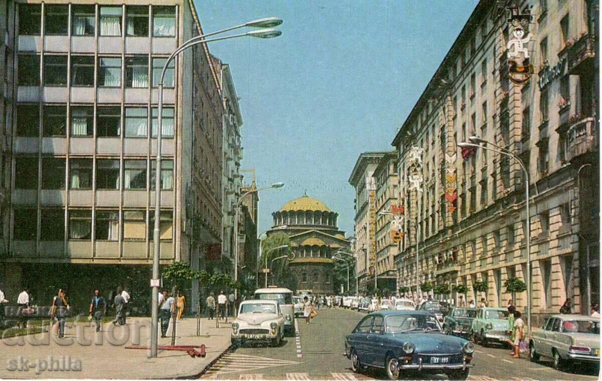 Old postcard - Sofia, Al. Stamboliyski street, Warsaw street