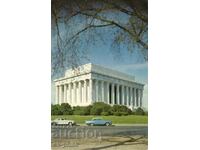 Old postcard - Washington, D.C., Lincoln Memorial - limousines