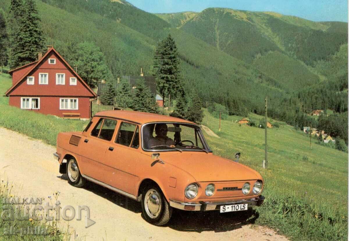 Old card - car - Skoda 110 hp