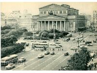 Παλιά καρτ ποστάλ - Μόσχα, θέατρο Μπολσόι, αυτοκίνητα