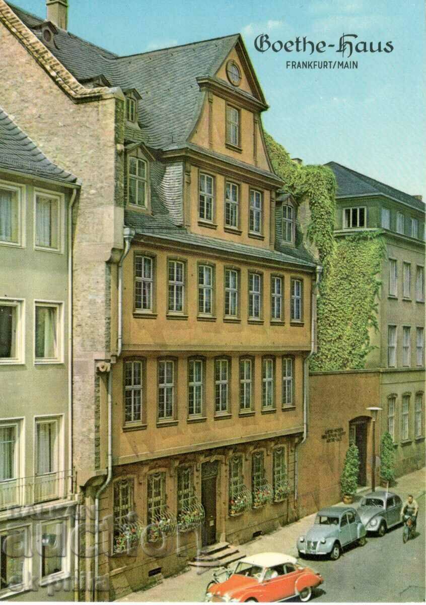 Carte poștală veche - Frankfurt, Casa Goethe - Volkswagen