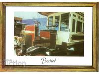 Стара картичка - Берлие - първият автобус