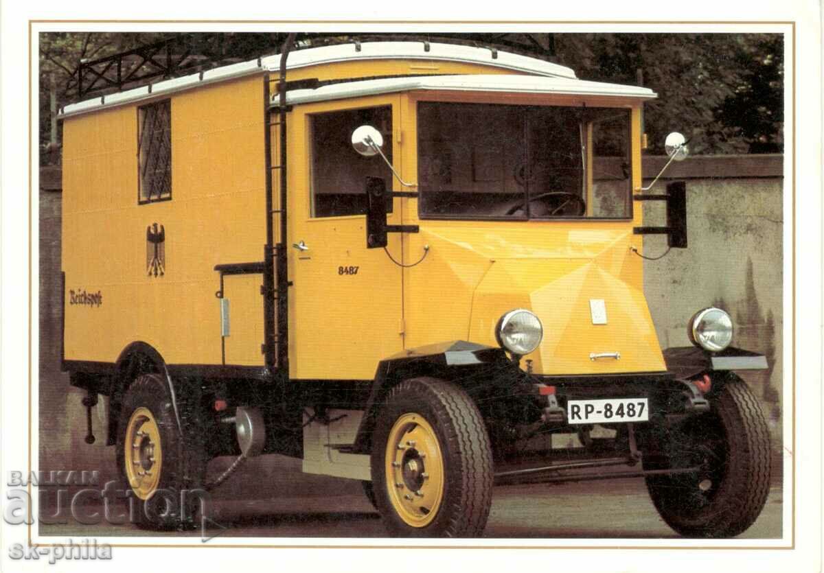 Стара картичка - Пощенски камион Ханза-Лойд 1927 г.