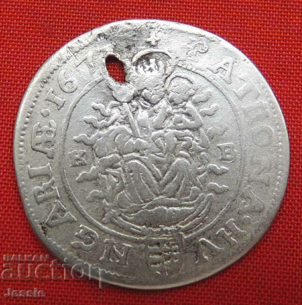 6 Kreuzer Austria-Hungary 1677 KB Silver - Leopold with price € 15.29 | 29.90 BGN