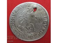 6 кройцера Австроунгария 1677 KB сребро - Леополд