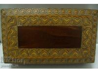 No.*6916 old wooden box - with carved ornaments