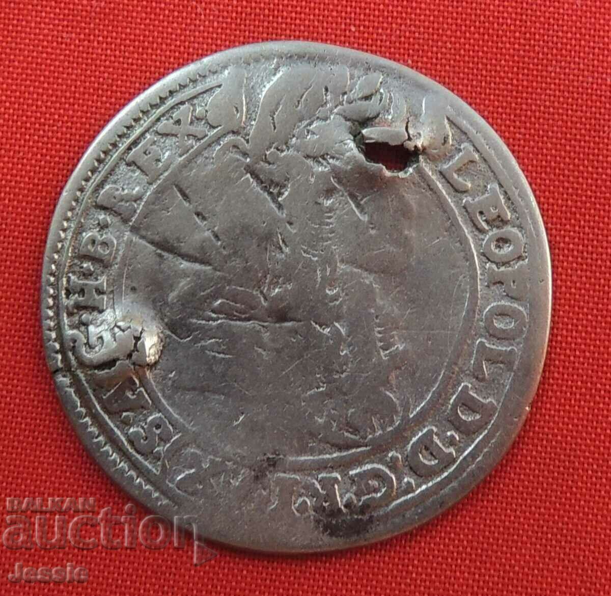 15 кройцера Австроунгария 1679 сребро - Леополд