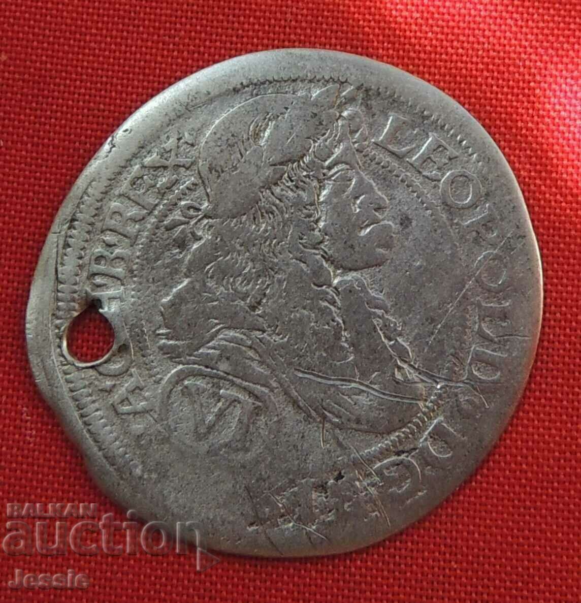 6 Kreuzer Αυστροουγγαρία 1689 ασήμι - Λεοπόλδος