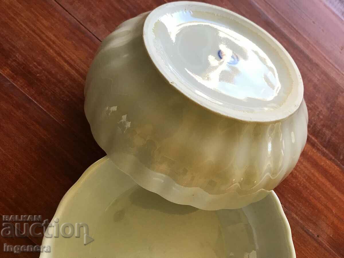 Auction BULGARIA PORCELAIN BOWL, PAN, BOWL-2 PCS Auction BULGARIA PORCELAIN BOWL, PAN, BOWL-2 PCS
