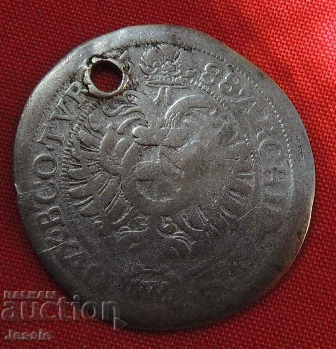6 Kreuzer Austria-Hungary 1688 silver - Leopold with price 20.91 BGN | € 10.69