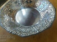 Old silver plated vintage fruit bowl!