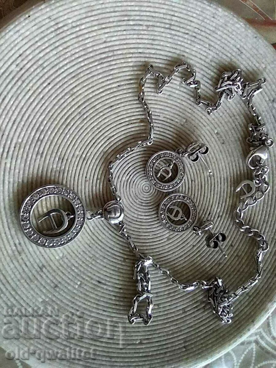 Silver Necklace with Earrings, Silver 925, Stamps, Aigner with price 297.00 BGN | € 151.85 Silver Necklace with Earrings, Silver 925, Stamps, Aigner with price 297.00 BGN | € 151.85