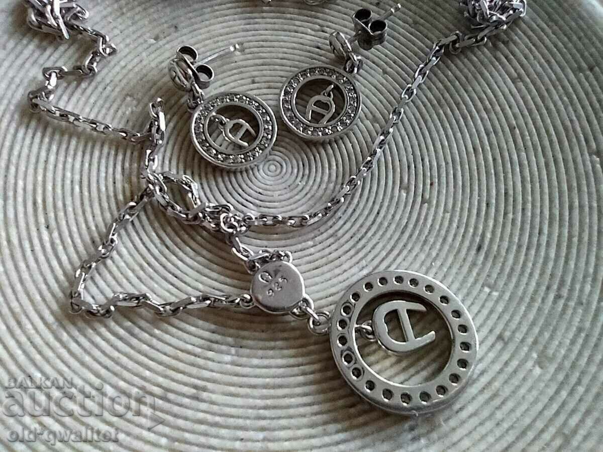 Silver Necklace with Earrings, Silver 925, Stamps, Aigner - 6 Silver Necklace with Earrings, Silver 925, Stamps, Aigner - 6