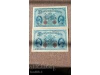 Germany 2x 5 stamps 1914 - can also be sold separately