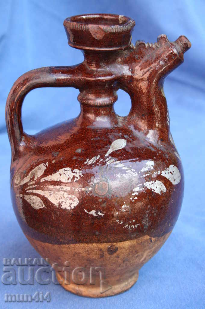 Autentic autentic crud vechi oală ceramică pentru brandy