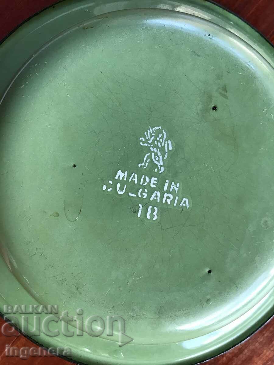 PLATE ENAMELED METAL MARKED with price 9.00 BGN | € 4.60 PLATE ENAMELED METAL MARKED with price 9.00 BGN | € 4.60