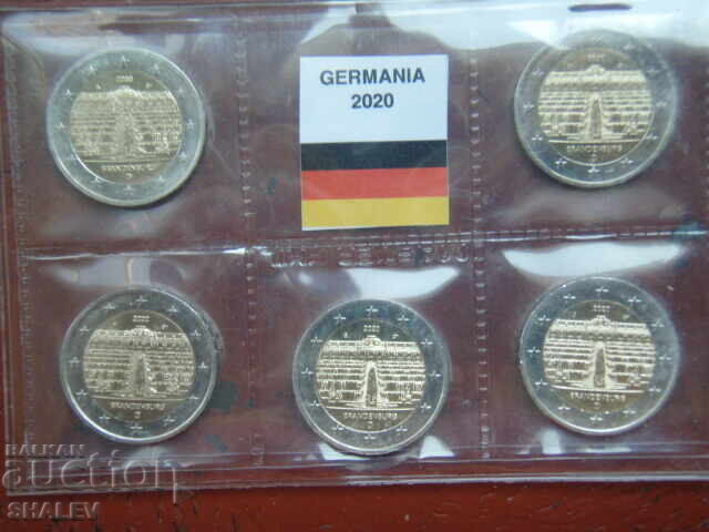 2 euro 2020 Germania A, D, F, G, J "Brandenburg" - Unc 2 euro cu preț € 26.89 | 52.59 BGN