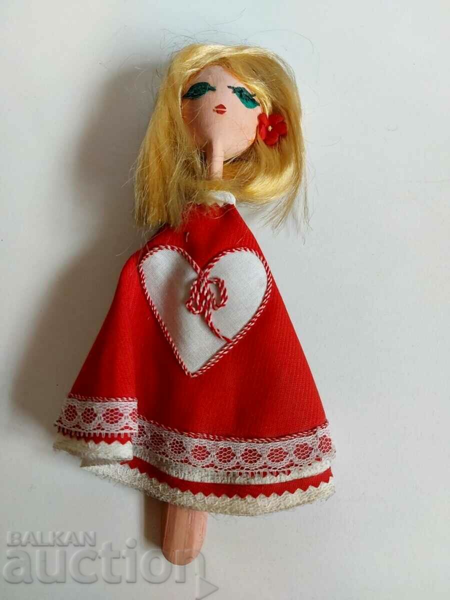 OLD ETHNO DOLL MADE OF A WOODEN SPOON
