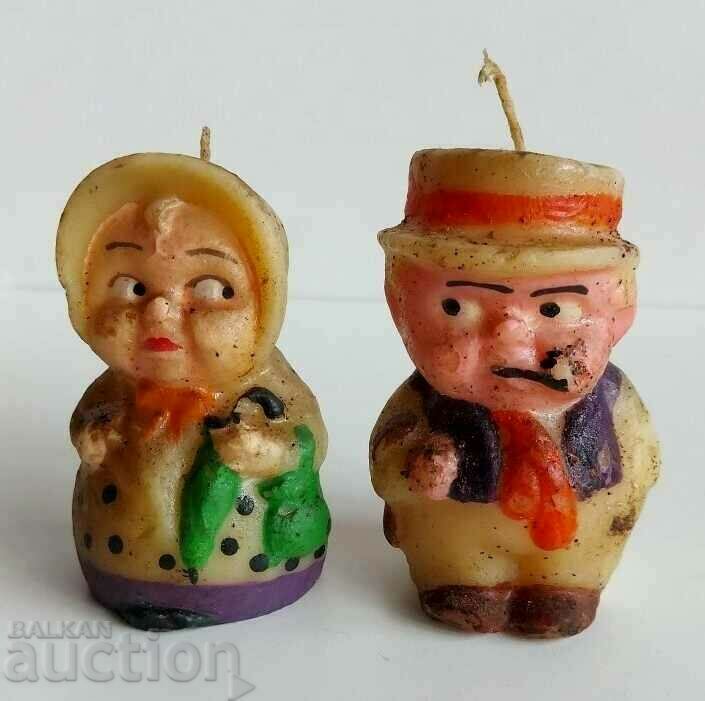 LOT CANDLES CANDLE WOMAN AND HUSBAND GRANDMOTHER AND GRANDFATHER