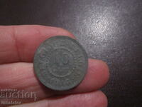 1916 10 centi Belgia - Zinc