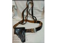 Militia belt with pouch and holster from the social period