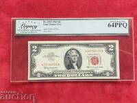 САЩ банкнота 2 долара от 1963 г. сертифицерана 64 РPQ