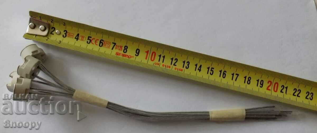 Auction Ceramic socket G9 - set of 4 pcs. with cables Auction Ceramic socket G9 - set of 4 pcs. with cables