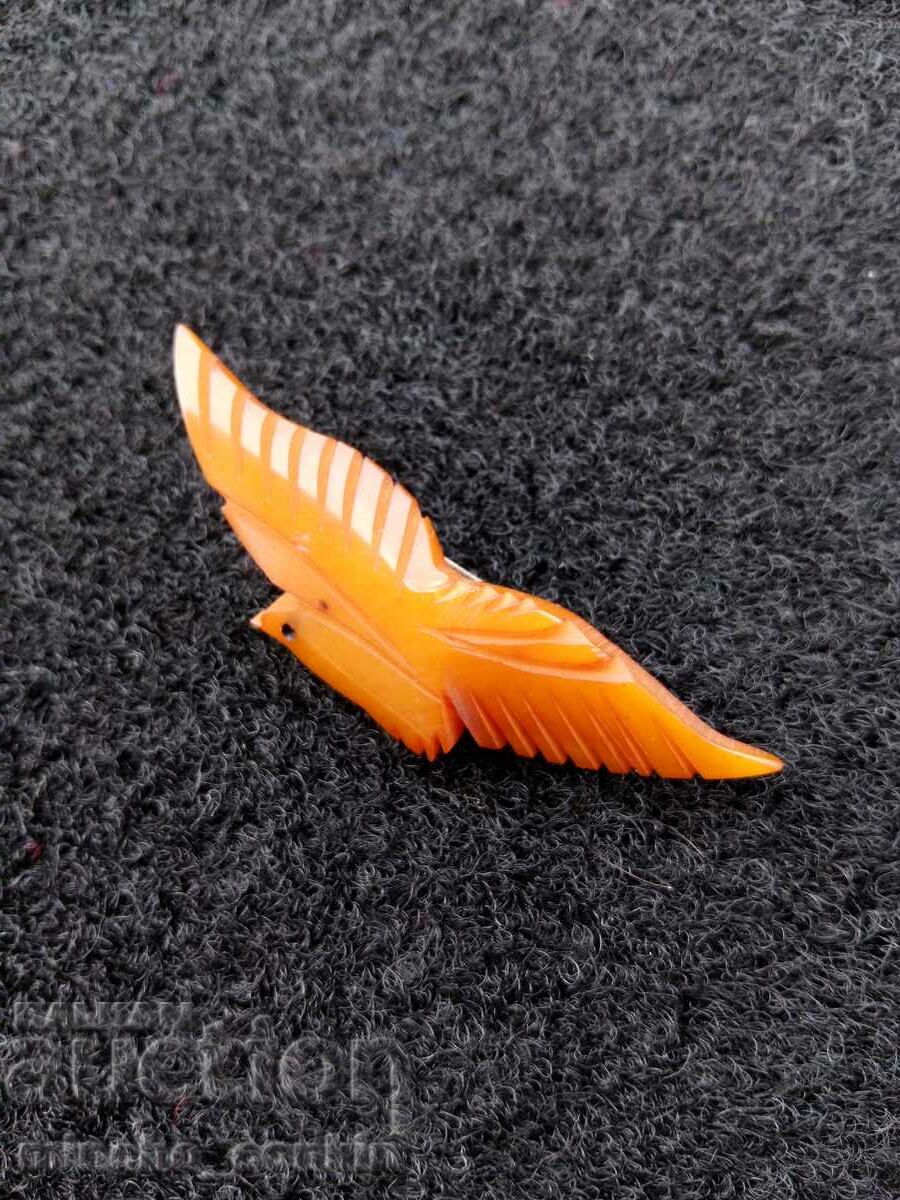 Baltic amber bird brooch.