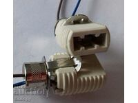 G9 ceramic socket with metal terminal and cables set of 2 pcs.