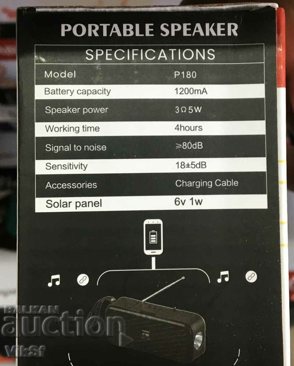Delivery of Wireless speaker, P 180, solar panel 5W, Delivery of Wireless speaker, P 180, solar panel 5W,