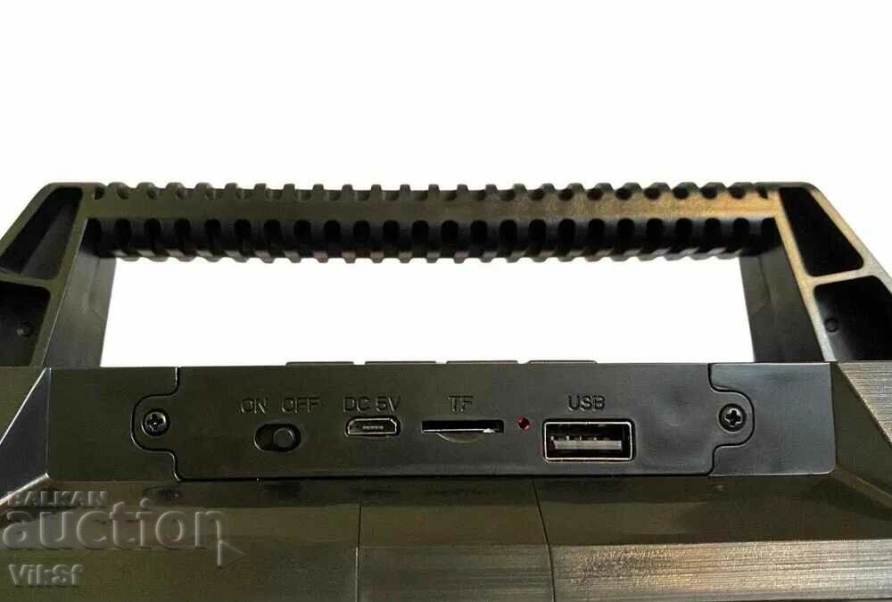 Преносима тонколона със соларен панел и радио P30S - 5 Преносима тонколона със соларен панел и радио P30S - 5