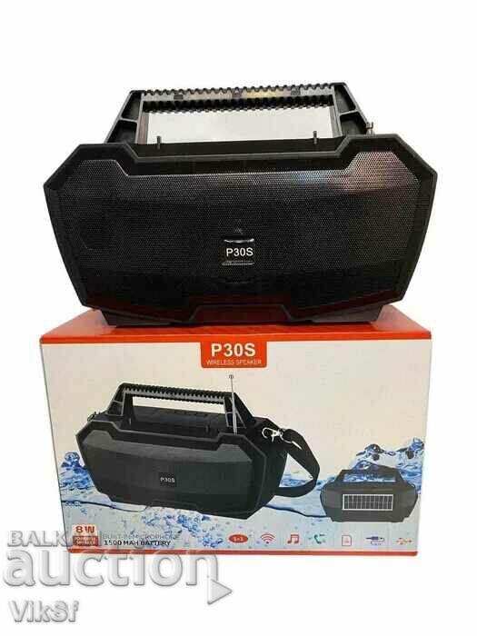 Portable speaker with solar panel and radio P30S