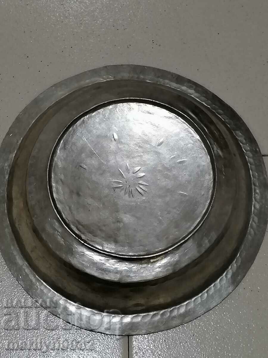 Auction  Old copper sahan, baker, bowl, plate, tass