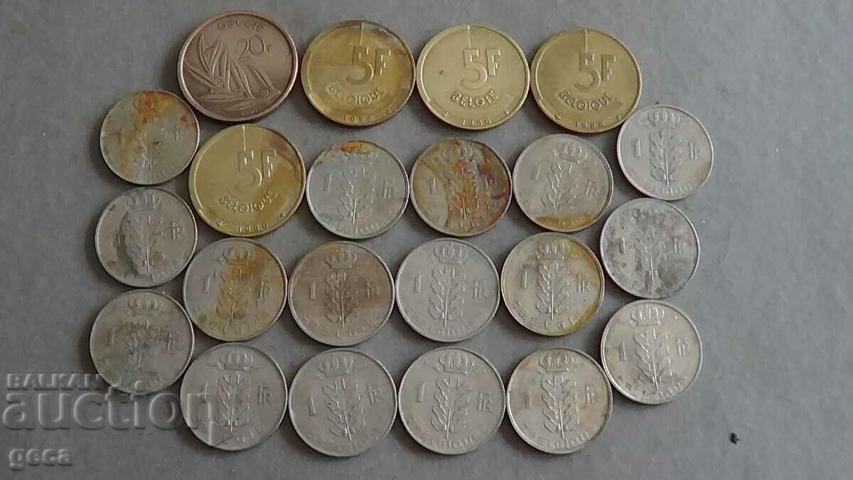 Delivery of Lot of coins Belgium 22 pieces Delivery of Lot of coins Belgium 22 pieces