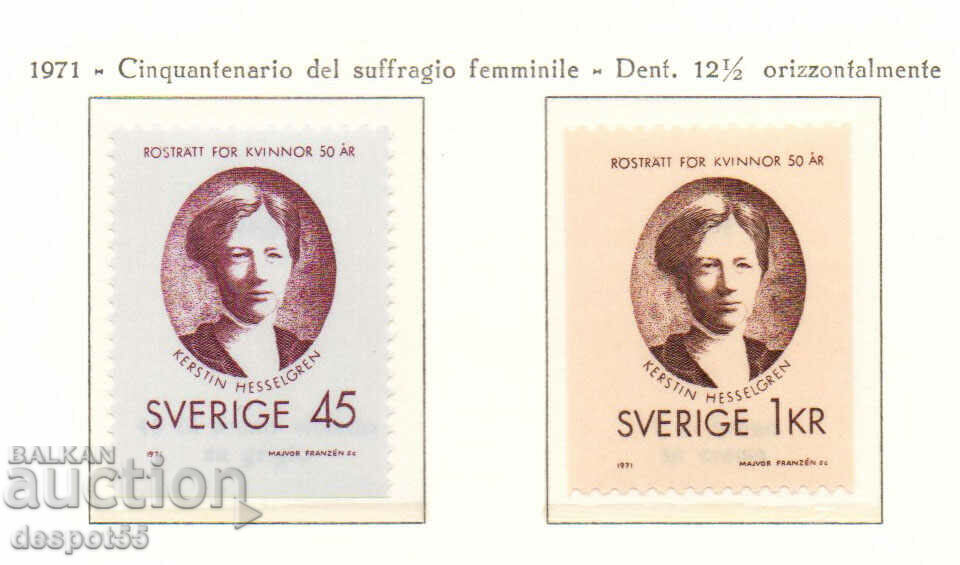 1971. Sweden. 50 years of women's suffrage.