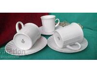 Porcelain long coffee mugs/label