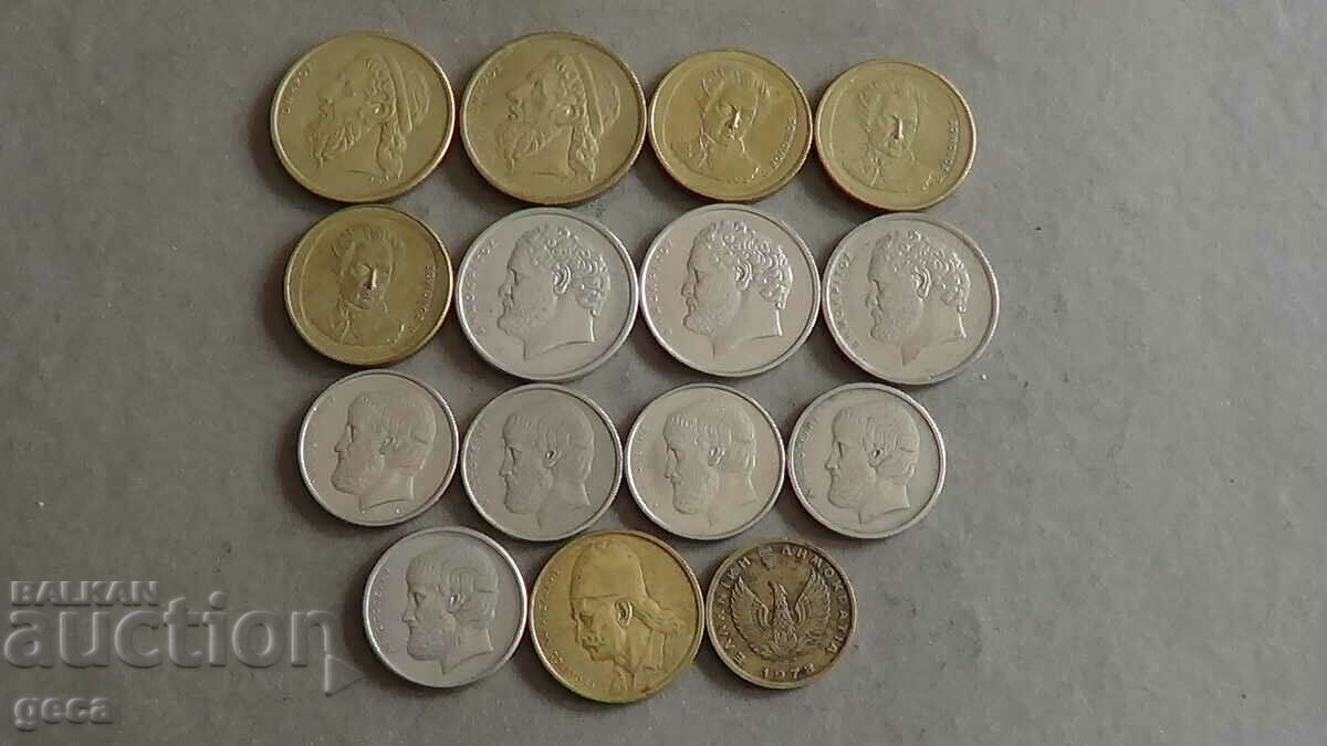 Lot of coins Greece 15 pieces Lot of coins Greece 15 pieces