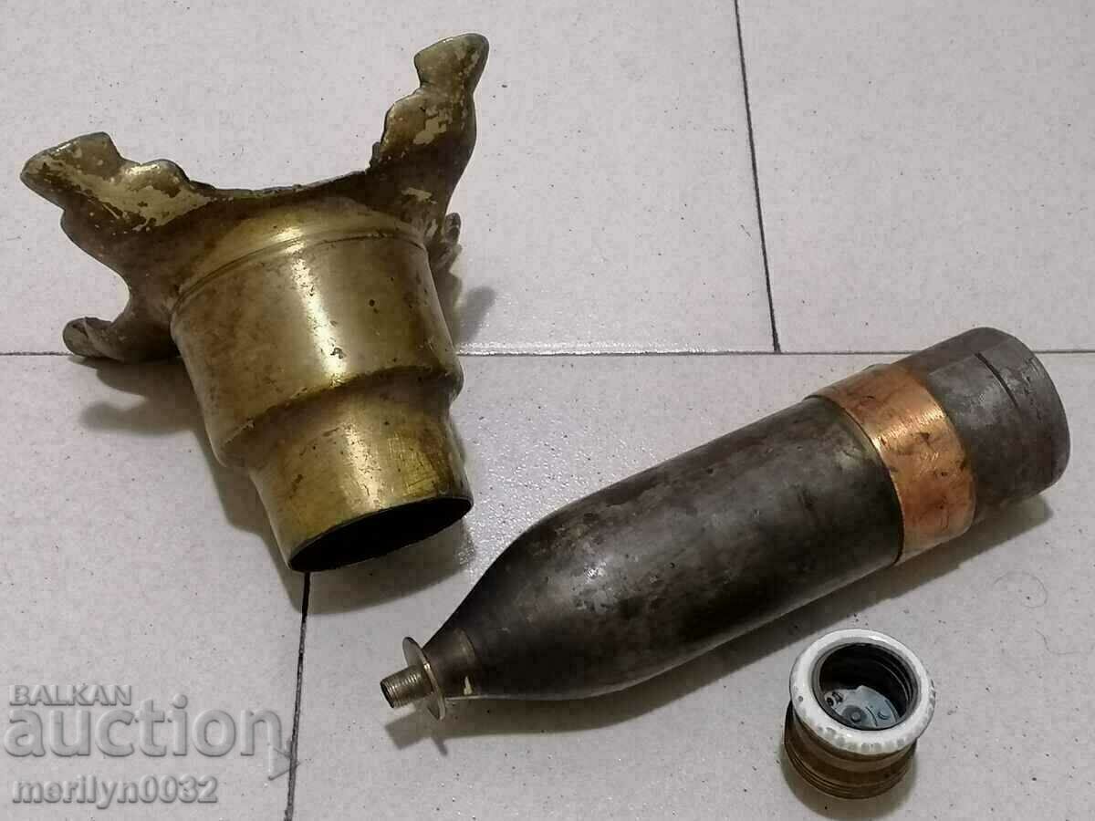 Auction  A lamp made from a Russian shell WW1 soldier's craft