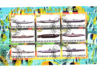2011. Τζιμπουτί. Ο κόσμος των υποβρυχίων. Παράνομα γραμματόσημα. ΟΙΚΟΔΟΜΙΚΟ ΤΕΤΡΑΓΩΝΟ.