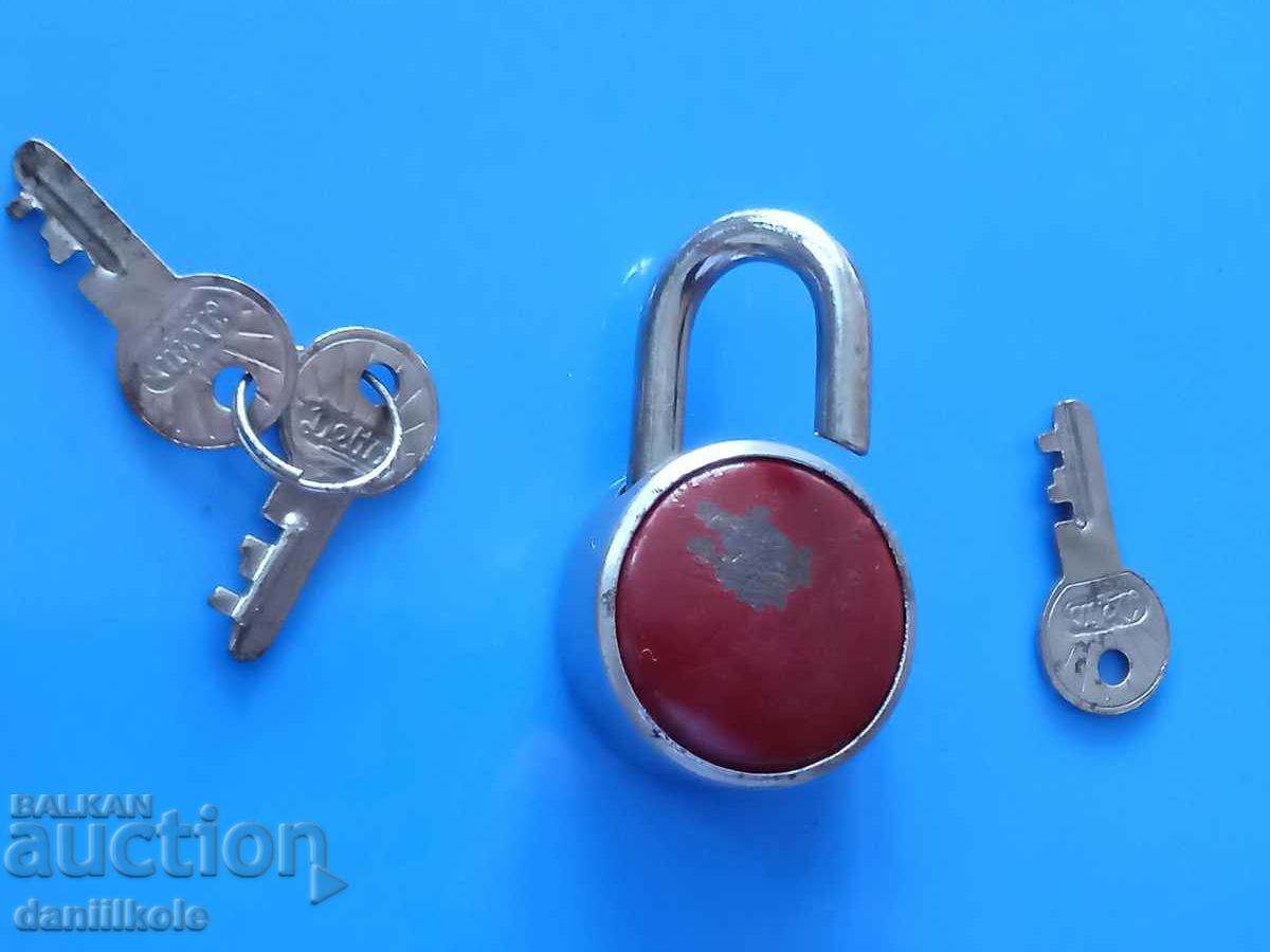 *$*Y*$* OLD SMALL PADLOCK WITH 3 KEYS - EXCELLENT *$*Y*$* - 6 *$*Y*$* OLD SMALL PADLOCK WITH 3 KEYS - EXCELLENT *$*Y*$* - 6