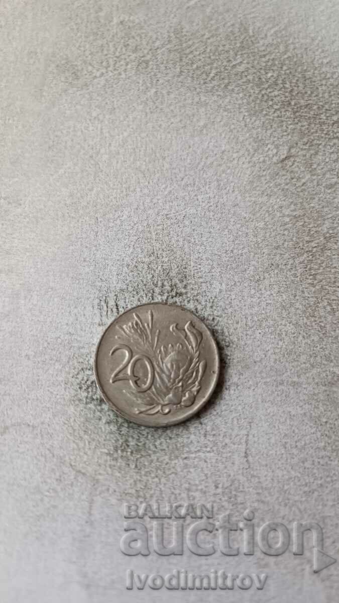 South Africa 20 cents 1989