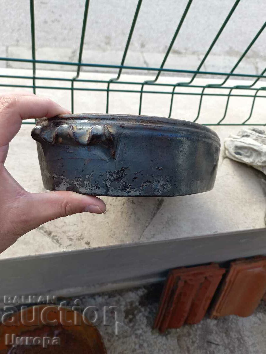 OLD PAINTED POTTERY TRAY CUTTER STAMP - 6