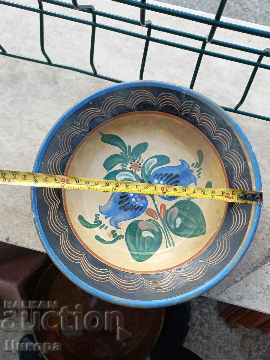 OLD PAINTED POTTERY PLATE SEAL with price 80.00 BGN | € 40.90 OLD PAINTED POTTERY PLATE SEAL with price 80.00 BGN | € 40.90