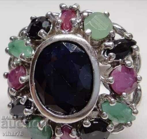 INEL PENTRU FEMEI, ARGINT, CU SAFIR, RUBINE ȘI SMERALDA cu preț € 186.99 | 365.72 BGN