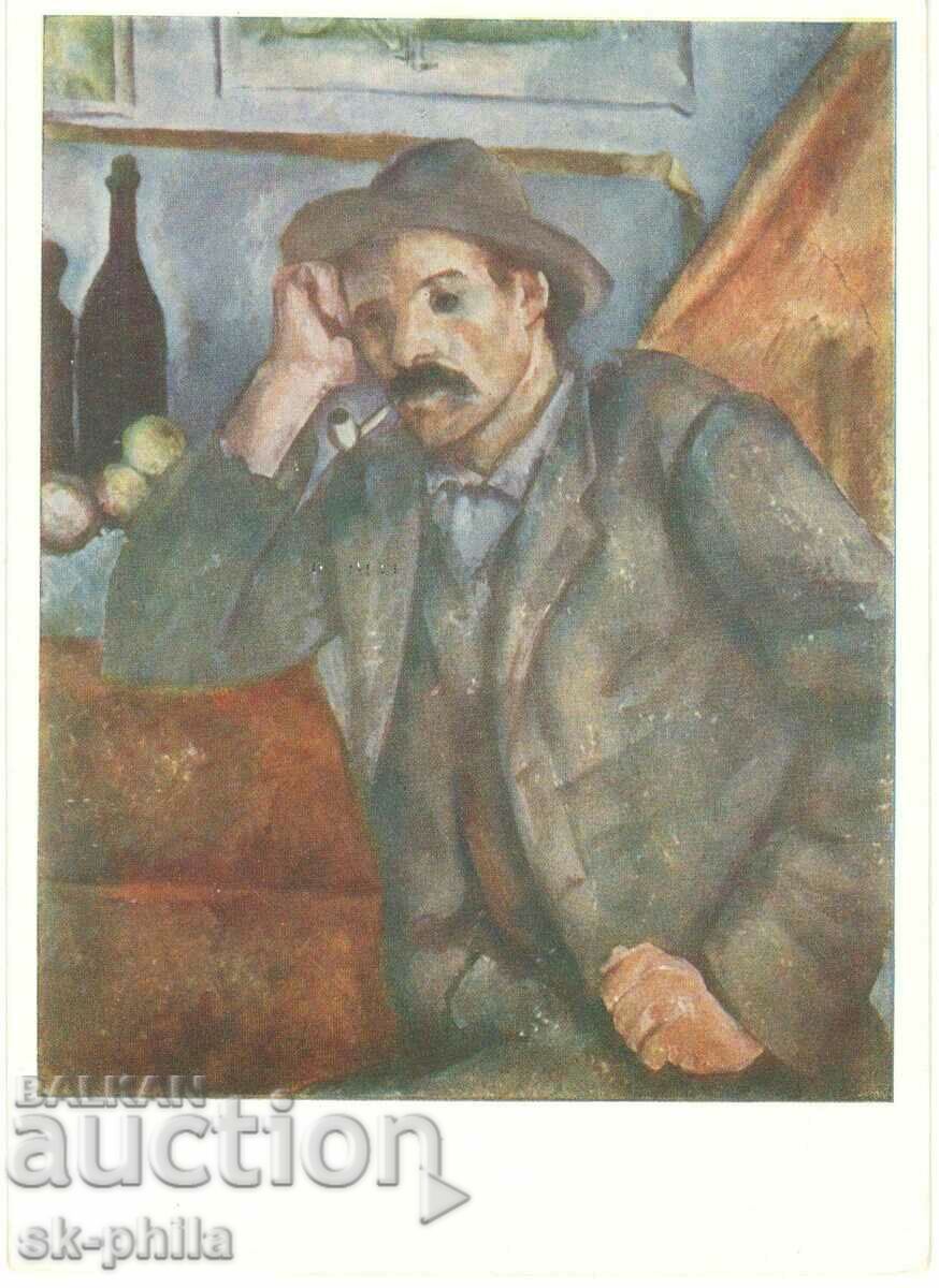 Old postcard - Art - Paul Cézanne, Smoker